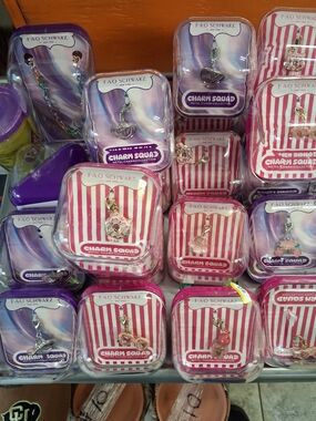 FAO Schwarz Charm Squad Pink & Purple Keychain Charms
